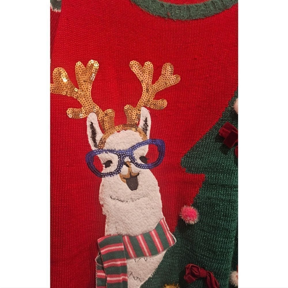 Women's Holiday Sweater Dress/Excellent Used Condition/Llama Sweater/Size XL - Picture 3 of 8